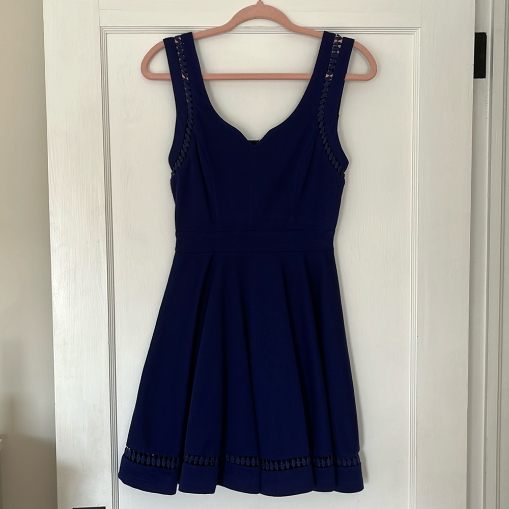 Emmelee Navy Blue Mini Skater Dress